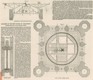 Plan Victoria Tower, Pałac Westminsterski, Londyn autorstwa English School