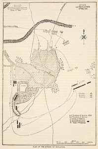 Plan ataku na Sholapore, ilustracja z Cassells Illustrated History of India autorstwa Jamesa Granta, wyd. 1879 autorstwa English School