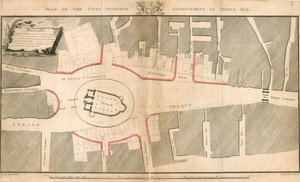 Plan zamierzonej poprawy miasta w Temple Bar w Londynie autorstwa English School