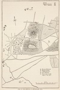 Plan obrony wzgórza Sitabuldi, ilustracja z Ilustrowanej Historii Indii Cassella autorstwa Jamesa Granta, wyd. 1879 autorstwa English School