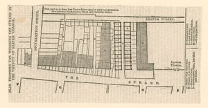 Proponowany plan poszerzenia The Strand w pobliżu Exeter Change autorstwa English School