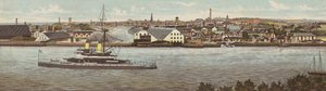 Plymouth: Devonport i HMS Devastation (kolor lito) autorstwa English School