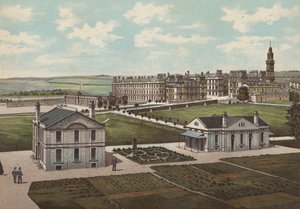 Plymouth: Królewskie Koszary Marynarki Wojennej (kolor lito) autorstwa English School