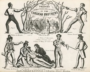 Pollocks Postacie i sceny w Corsican Brothers autorstwa English School