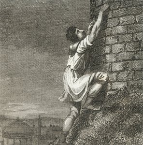 Pontius Comminius wspinający się do Cytadeli (rycina) autorstwa English School