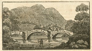 Pooley Bridge, Ullswater (grawerowanie) autorstwa English School