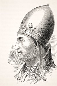 Papież Adrian IV, z „The National and Domestic History of England” Williama Aubreya, opublikowanej w Londynie, ok. 1890 autorstwa English School