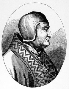 Papież Klemens IV (ok. 1195-1268) ilustracja z nauki i literatury w średniowieczu i renesansie, napisana i rytowana przez Paula Lacroix, 1878 autorstwa English School