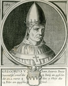 Papież Grzegorz V (972-999) (rycina) autorstwa English School