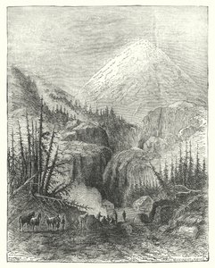 Popocatepetl, góra dymiąca (rycina) autorstwa English School