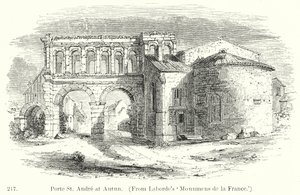 Porte St Andre w Autun (grawerunek) autorstwa English School