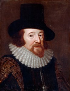 ""Portret Francisa Bacona (1561-1626), angielski mąż stanu i filozof"" Anonimowy obraz około 1622 r. - Olej na płótnie, wym. 61x47 cm autorstwa English School