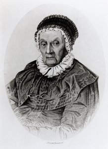 Portret Caroline Herschel (1750-1848) w wieku 92 lat, rytowany przez Josepha Browna autorstwa English School