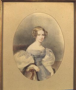 Portret hrabiny Elżbiety von Sandizell, znanej jako Lili, lat 18 (akwarela na papierze) autorstwa English School