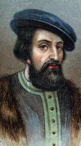 Portret HERNANDO (Hernan) CORTES (Cortez) (1485-1547) Angielski zdobywca - Z serii „” Leaders of Men”” - Chromolitografia - Szkoła angielska, XX wiek - autorstwa English School