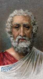 Portret HOMERA (IX-VIII wpne) - Grecki poeta - Portret Homere (IX wpne) Grecki poeta - Z serii „”Przywódcy ludzi””” - Chromolitografia - Szkoła angielska, XX w. - autorstwa English School