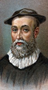 Portret Johna Knoxa (1514-1572). Szkocki ksiądz, przywódca Reformacji Protestanckiej w Szkocji - Z serii „Leads of Men”” - Chromolitografia - Szkoła angielska, XX wiek - autorstwa English School
