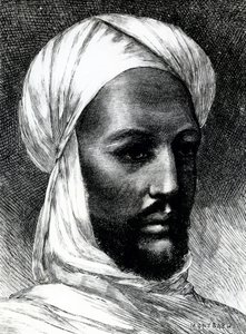 Portret Muhammada Ahmada (1844-1885), znanego jako Mahdi, przywódcy derwiszów w wojnie przeciwko Brytyjczykom w 1884 roku, wojny kolonialne, Sudan autorstwa English School