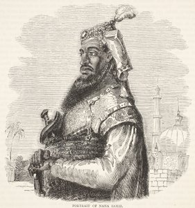 Portret Nana Sahib, ilustracja z Cassells Illustrated History of England autorstwa English School