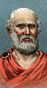 Portret Platona Ateńskiego filozofa - Platon - - Z serii „Przywódcy ludzi”” - Chromolitografia - Szkoła angielska, XX wiek - autorstwa English School