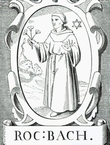Portret Rogera Bacona (ok. 1220-92), ilustracja z nauki i literatury w średniowieczu i renesansie, napisana i rytowana przez Paula Lacroix, 1878 autorstwa English School