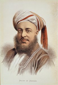 Portret Sayyida Barghasha (ok. 1834-88), sułtana Zanzibaru (litografia kolorowa) autorstwa English School