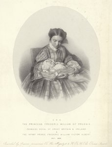 Portret Wiktorii Księżnej Królewskiej z synem Fryderykiem Williamem Victorem Albertem autorstwa English School
