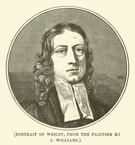 Portret Wesleya, z obrazu J Williamsa (grafika) autorstwa English School
