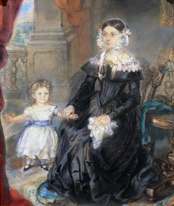 Portret matki i małego dziecka we wnętrzu, ok. 1830 (dla pary zob. 126404)
