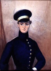 Portret oficera, ok. 1830 (akwarela z gumą arabską na papierze) autorstwa English School