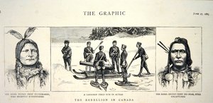 Portraits of Rebel Chiefs Poundmaker and Big Bear, opublikowane w „The Graphic”, 27 czerwca 1885 (lito) autorstwa English School