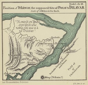 Położenie Dilawar, domniemanego miejsca Dilawar Polo (kolorowa litografia) autorstwa English School