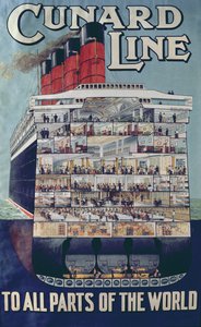 Plakat reklamujący linię Cunard
