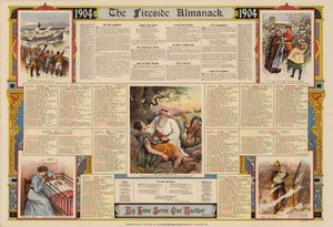 Plakat wydany z The Fireside Almanack na rok 1904 (kolorowa litografia) autorstwa English School