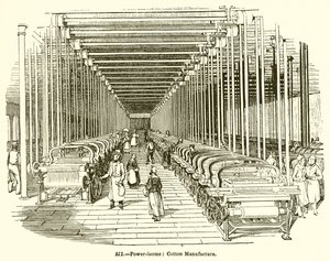 Power-Looms: Produkcja bawełny autorstwa English School