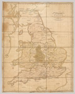 Praehagrafia Anglii, będąca mapą tego Królestwa ilustrującą główne bitwy w nim stoczone, 1807 r. autorstwa English School