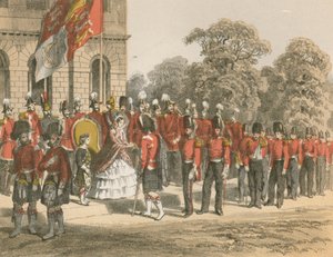 Wręczenie Medali Krymskich przez Jej Wysokość, Horse Guards, Londyn autorstwa English School