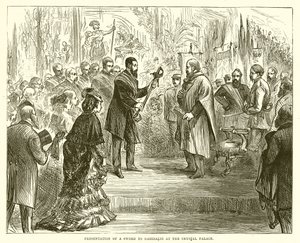 Prezentacja miecza Garibaldiemu w Kryształowym Pałacu autorstwa English School