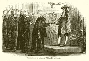 Przedstawienie przemówienia do Wilhelma III. w Oksfordzie autorstwa English School