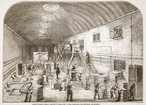 Ceny Patent Candle Companys Works, nr 1: The Spreading and Stripping Department, z The Illustrated London News, 1849 autorstwa English School