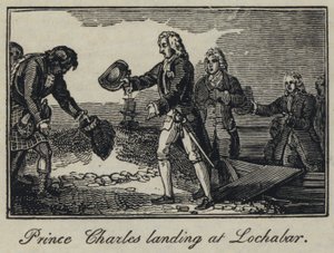 Książę Karol ląduje w Lochabar (rycina) autorstwa English School