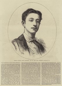 Książę Eugeniusz Ludwik Napoleon, syn zmarłego cesarza Napoleona III (rycina) autorstwa English School