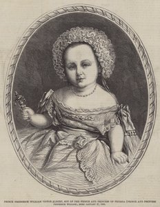 Książę Fryderyk Wilhelm Wiktor Albert, syn księcia i księżnej pruskiej (książę i księżna Fryderyk Wilhelm), urodzony 27 stycznia 1859 (grawerowanie) autorstwa English School