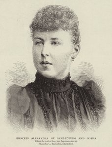 Księżniczka Aleksandra Sachsen-Coburg i Gotha (grafika) autorstwa English School