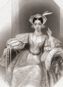 Księżniczka Katarzyna z „Króla Henryka V” Williama Szekspira, ilustracja z „Galerii Szekspira”, ok. 1840 r. (rycina) autorstwa English School