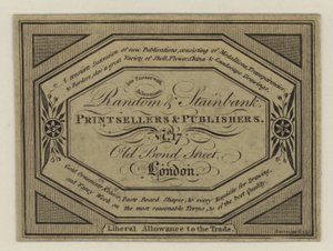 Printsellers and Publishers, Random & Stainbank, karta handlowa autorstwa English School