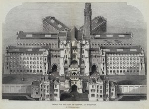 Więzienie dla City of London, w Holloway (grawerowanie) autorstwa English School