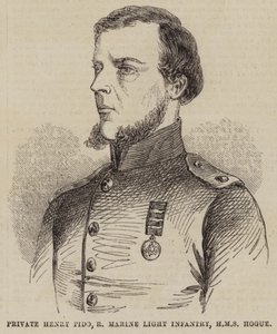 Szeregowy Henry Fido, Royal Marine Light Infantry, HMS Hogue (grawerowanie) autorstwa English School