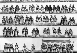 Procesja podczas chrztu księcia Artura, syna Henryka VII, wyryta w 1782 r. autorstwa English School