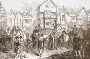 Procesja Wolseya do Westminster Hall, ilustracja z Historii protestantyzmu Jamesa Aitkena Wylie (1808-1890), wyd. 1878 autorstwa English School